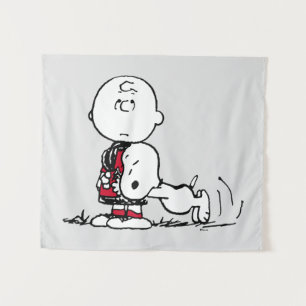 PEANUTS Red & Black Pattern Tapestry