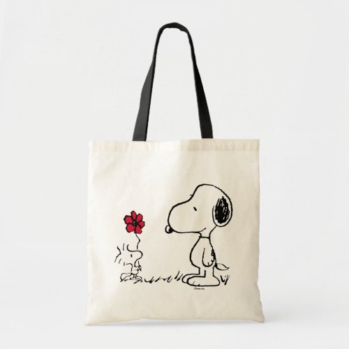 PEANUTS  Red  Black Pattern Tote Bag