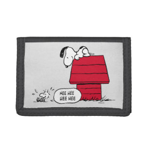 PEANUTS Red & Black Pattern Tri-fold Wallet