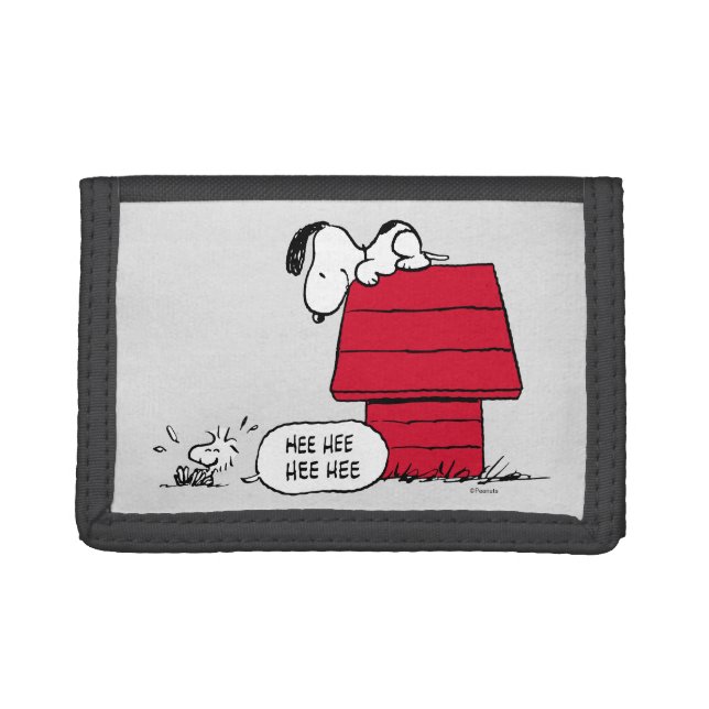 PEANUTS | Red & Black Pattern Trifold Wallet (Front)