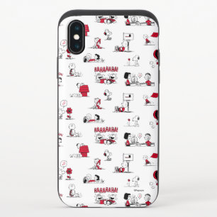 PEANUTS Red & Black Pattern iPhone X Slider Case