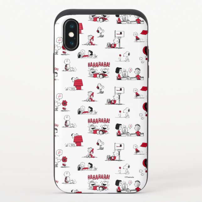 PEANUTS | Red & Black Pattern Uncommon iPhone Case (Back)