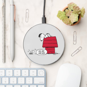 PEANUTS Red & Black Pattern Wireless Charger