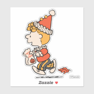 Peanuts Sally Clown Costume Halloween Sticker