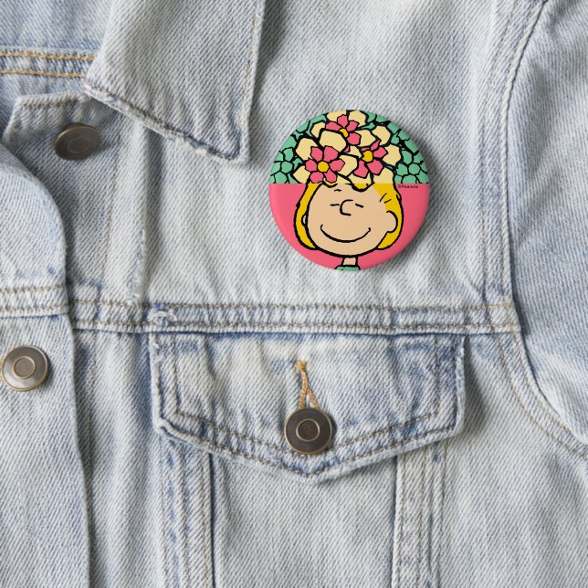 Peanuts | Sally Half & Half Flowers Button (In Situ)