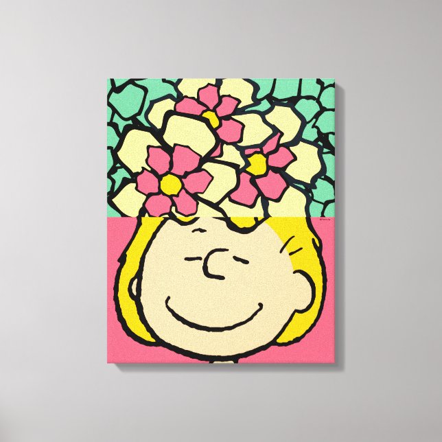 Peanuts | Sally Half & Half Flowers Canvas Print (Front)