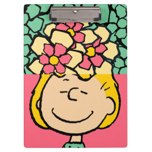 Peanuts   Sally Half & Half Flowers Clipboard