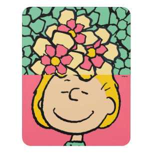 Peanuts Sally Half & Half Flowers Door Sign