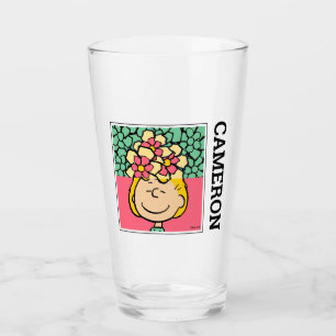 Peanuts Sally Half & Half Flowers Glass
