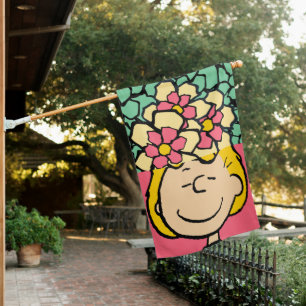 Peanuts   Sally Half & Half Flowers House Flag