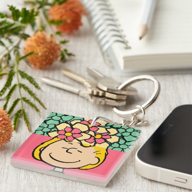 Peanuts | Sally Half & Half Flowers Keychain (Front Right)