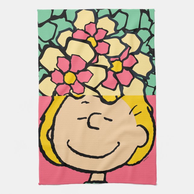 Peanuts | Sally Half & Half Flowers Kitchen Towel (Vertical)