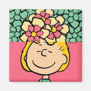 Peanuts   Sally Half & Half Flowers Magnet