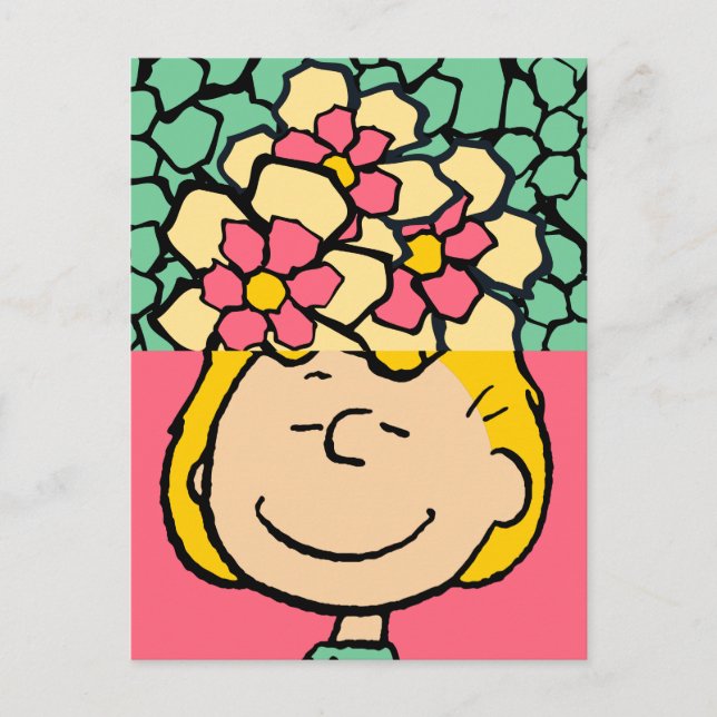 Peanuts | Sally Half & Half Flowers Postcard (Front)