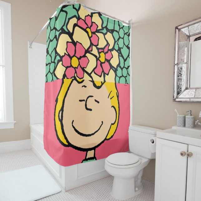 Peanuts | Sally Half & Half Flowers Shower Curtain (In Situ)
