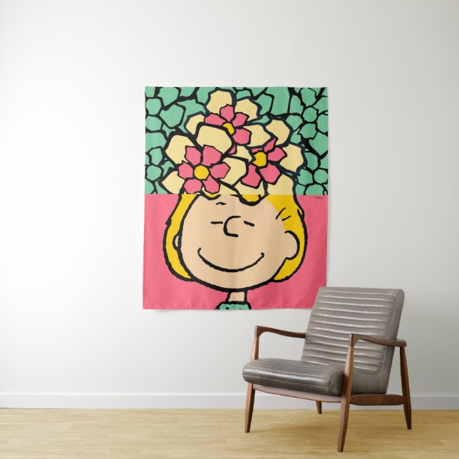Peanuts | Sally Half & Half Flowers Tapestry (In Situ)