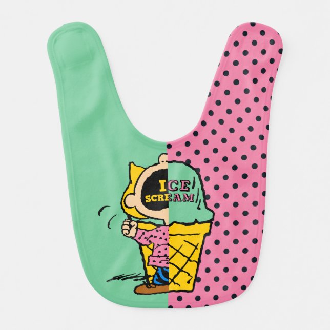 Peanuts | Sally Ice Cream Half & Half Baby Bib (Front)