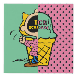 Peanuts   Sally Ice Cream Half & Half Faux Canvas Print