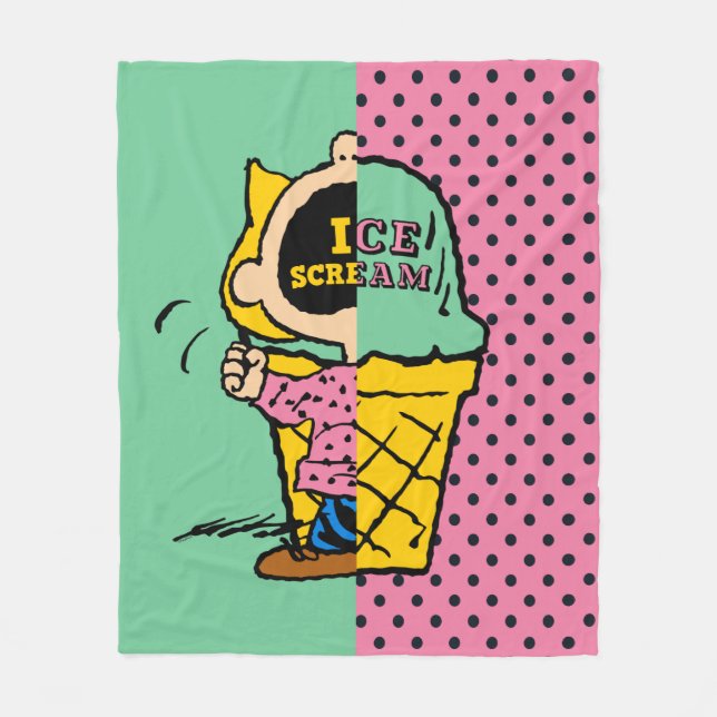 Peanuts | Sally Ice Cream Half & Half Fleece Blanket (Front)