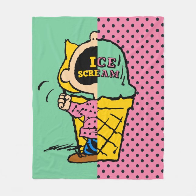 Peanuts | Sally Ice Cream Half & Half Fleece Blanket (Front)