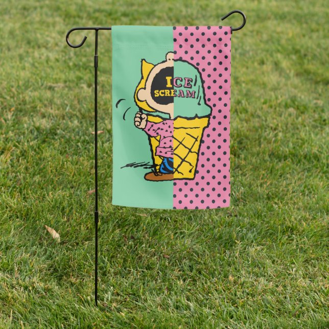 Peanuts | Sally Ice Cream Half & Half Garden Flag (In SItu)