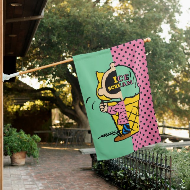 Peanuts | Sally Ice Cream Half & Half House Flag (In SItu)