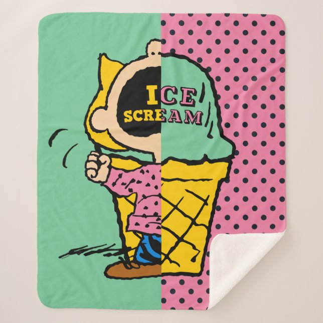 Peanuts | Sally Ice Cream Half & Half Sherpa Blanket (Front)