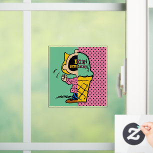 Peanuts   Sally Ice Cream Half & Half Window Cling