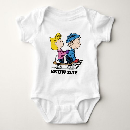 Peanuts  Sally  Linus Sled Riding Baby Bodysuit