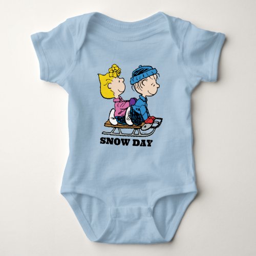 Peanuts  Sally  Linus Sled Riding Baby Bodysuit