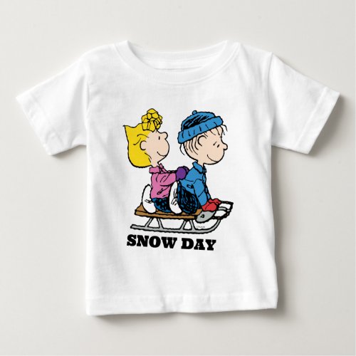 Peanuts  Sally  Linus Sled Riding Baby T_Shirt