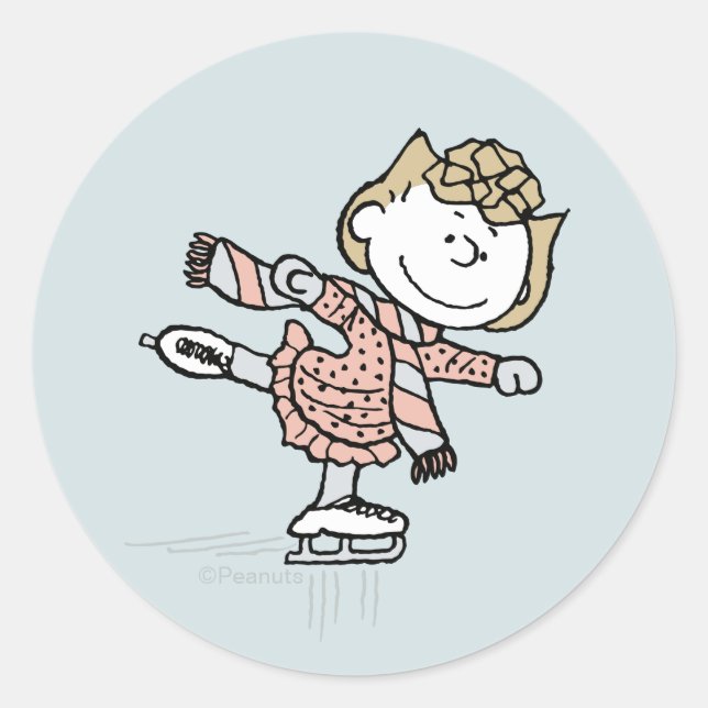 Peanuts | Sally On Ice Classic Round Sticker (Front)