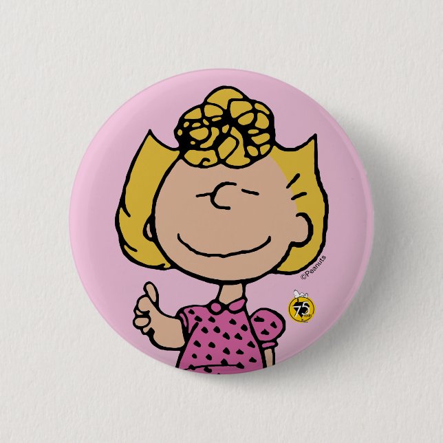 Peanuts | Sally Super Smile Button (Front)