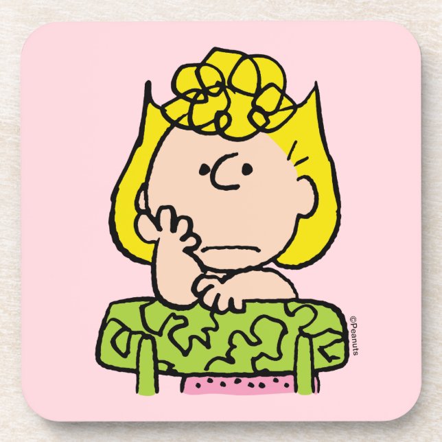 Peanuts | Sally Thinking Beverage Coaster (Front)