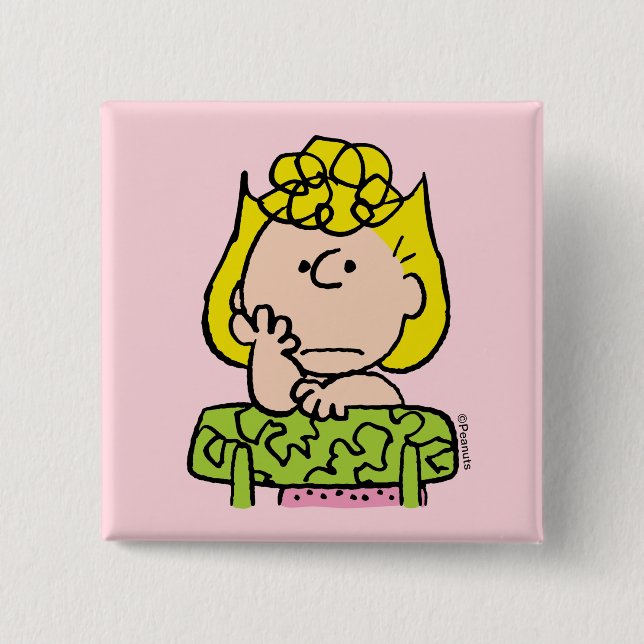 Peanuts | Sally Thinking Button (Front)
