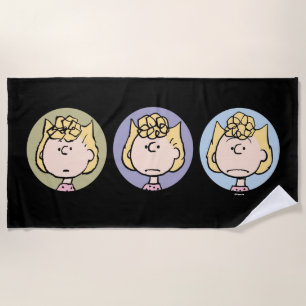 Peanuts Sally's Faces Beach Towel