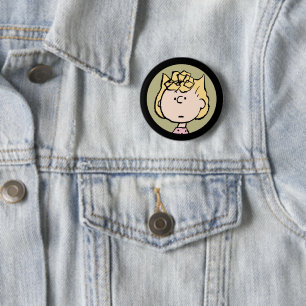 Peanuts Sally's Faces Button