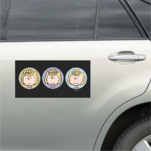 Peanuts Sally's Faces Car Magnet