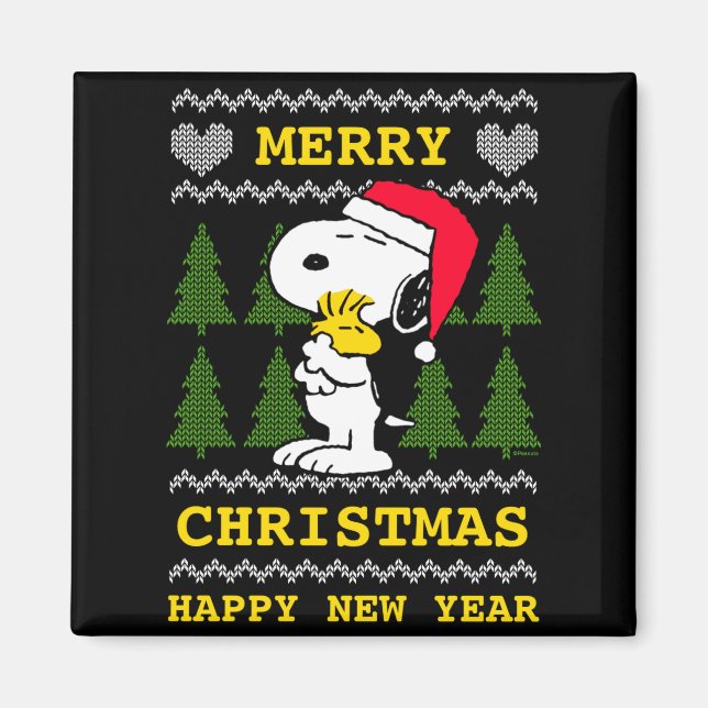 Peanuts Santa Claus Hug  Magnet (Front)