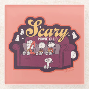 Peanuts Scary Movie Club Halloween Couch Glass Coaster
