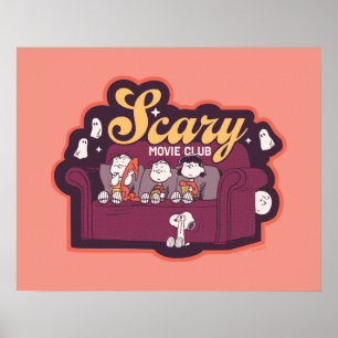 Peanuts Scary Movie Club Halloween Couch Poster
