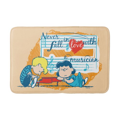 Peanuts Schroeder  Lucy  Love With a Musician Bath Mat