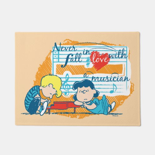 Peanuts Schroeder  Lucy  Love With a Musician Doormat