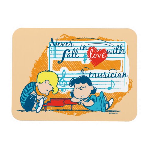 Peanuts Schroeder  Lucy  Love With a Musician Magnet