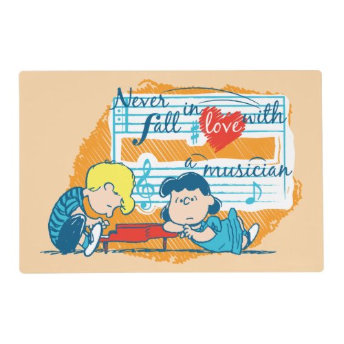 Peanuts Schroeder  Lucy  Love With a Musician Placemat