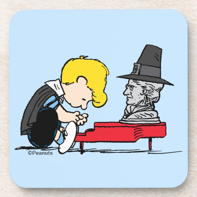Peanuts | Schroeder Pilgrim Beverage Coaster (Front)