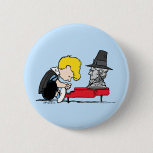 Peanuts Schroeder Pilgrim Button