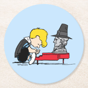 Peanuts Schroeder Pilgrim Round Paper Coaster