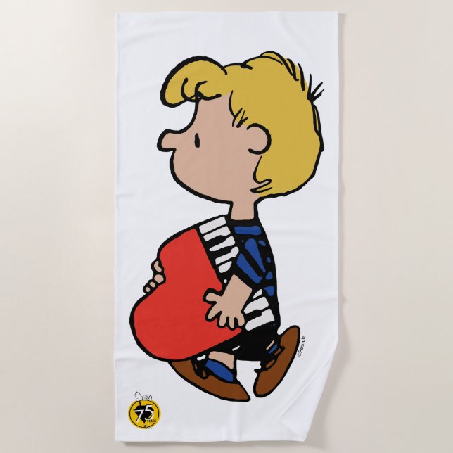 Peanuts | Schroeder Traveling Piano Beach Towel (Front)