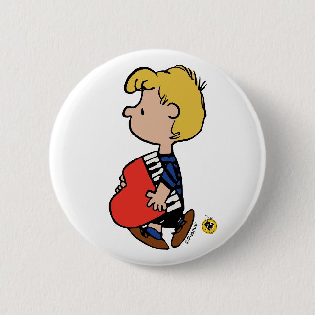 Peanuts | Schroeder Traveling Piano Button (Front)